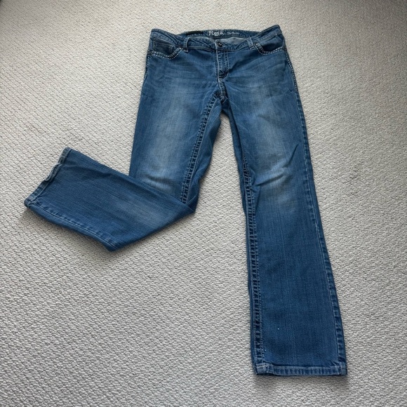 Rock 47 by Wrangler womens Denim Bootcut Jeans - Blue - Picture 1 of 11